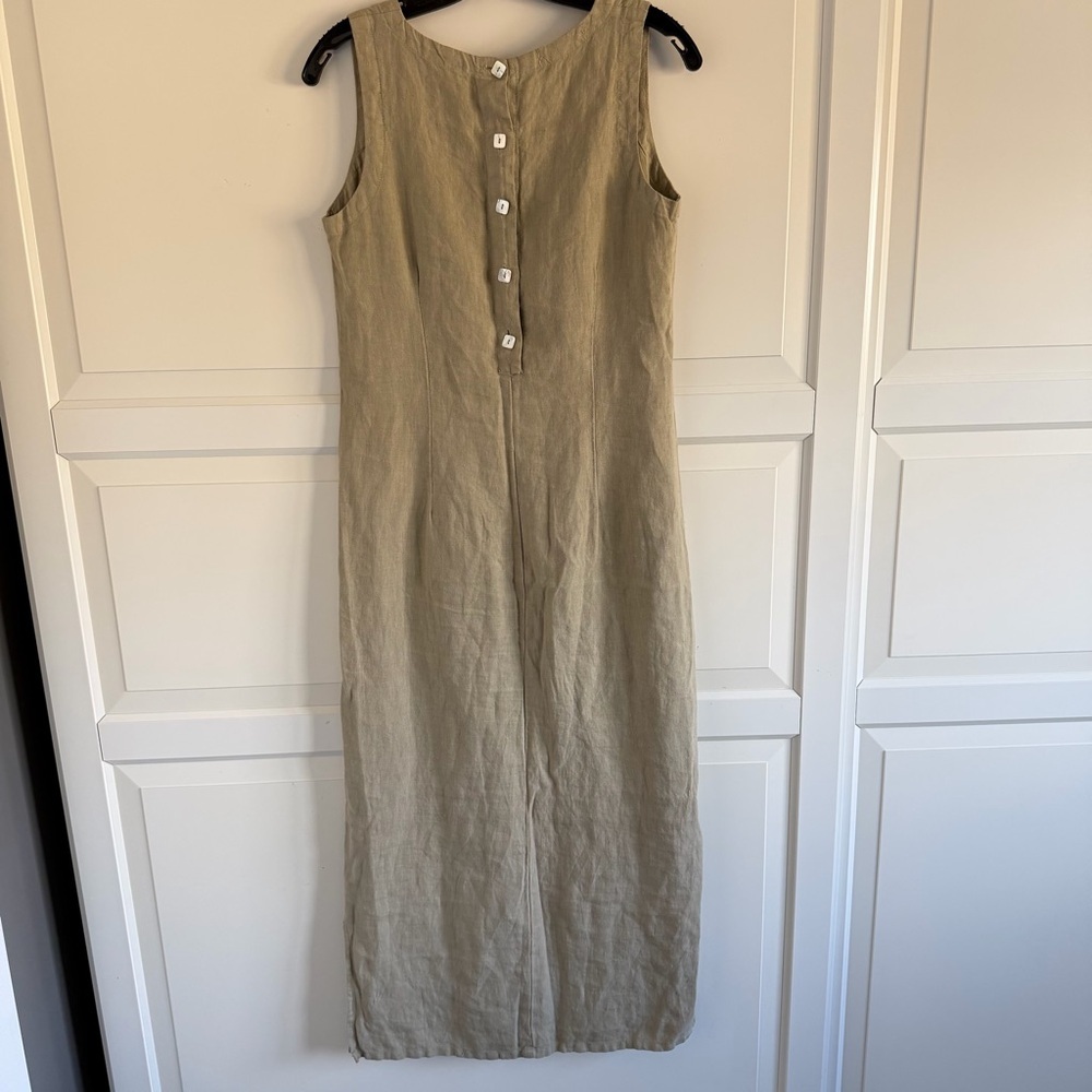 Cut Loose linen button back sleeveless midi dress 41527 - Picture 2 of 9